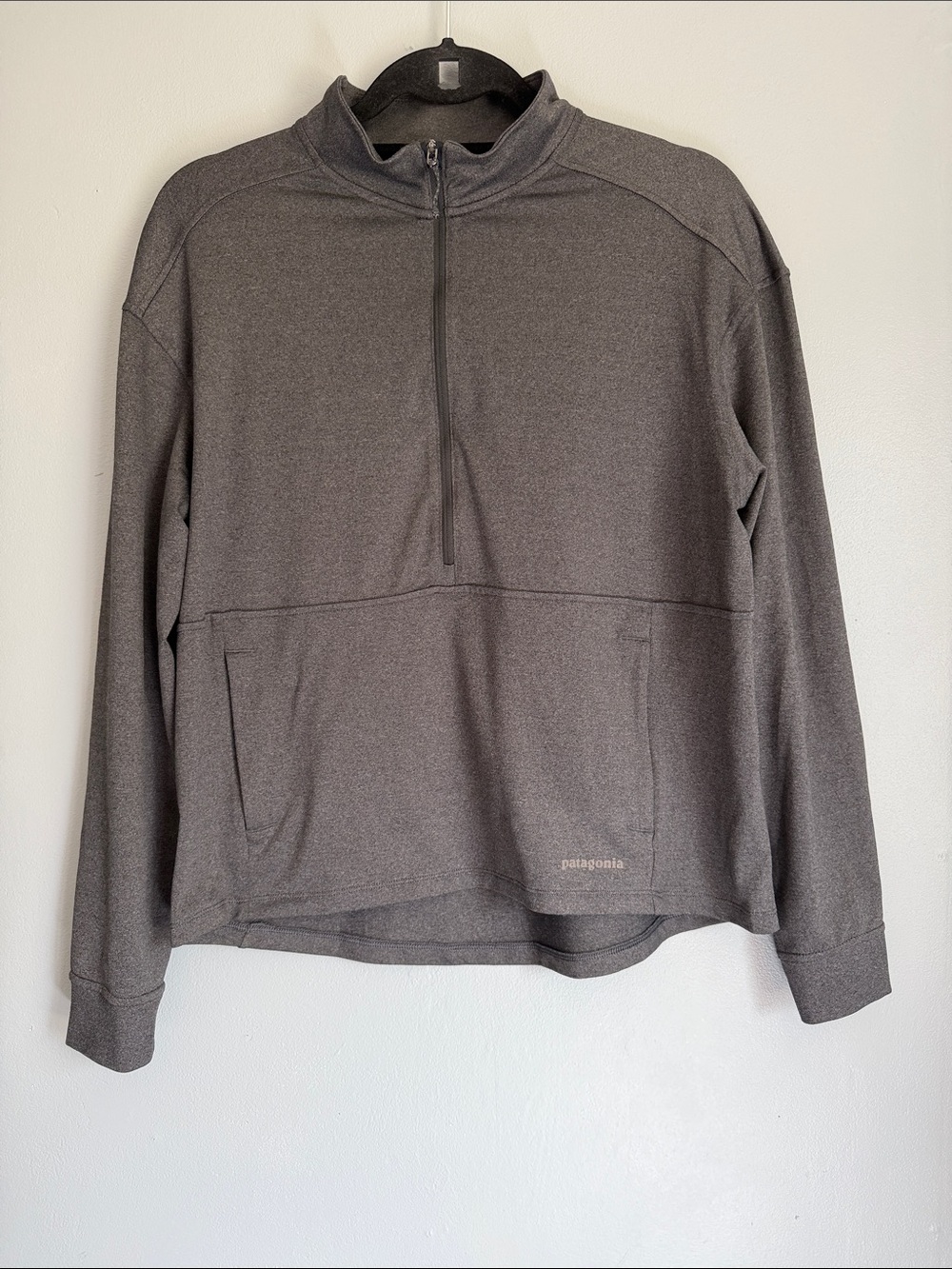 Patagonia Pack Out Outdoors Gorpcore Pullover Grey Half-Zip Mock Neck Pockets S
